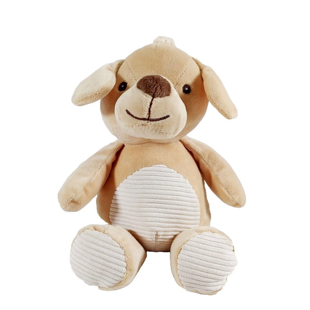 Kellytoy Plush Dog Plush Rattle Lovey Crinkle Ears Cordy Tummy 10" Stroller Toy